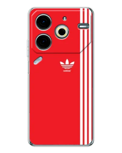 Чехол для TECNO Pova 7 Pro с картинкой «Красный минимализм Adidas» Чехол для TECNO Pova 7 Pro с картинкой «Красный минимализм Adidas»