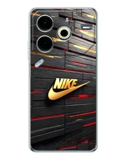 Чохол для TECNO Pova 7 Pro з картинкою «Золотий Nike на металі» Чохол для TECNO Pova 7 Pro з картинкою «Золотий Nike на металі»