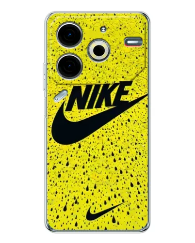 Чехол для TECNO Pova 7 Pro с картинкой «Желтый текстурный Nike» Чехол для TECNO Pova 7 Pro с картинкой «Желтый текстурный Nike»
