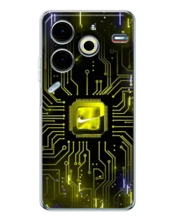 Чохол для TECNO Pova 7 Pro з картинкою «Nike — золота іскра» Чохол для TECNO Pova 7 Pro з картинкою «Nike — золота іскра»
