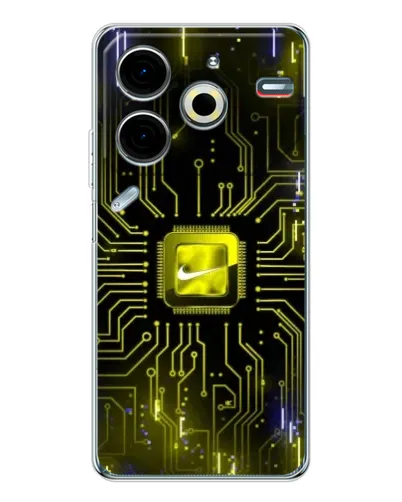 Чехол для TECNO Pova 7 Pro с картинкой «Nike — золотая искра» Чехол для TECNO Pova 7 Pro с картинкой «Nike — золотая искра»