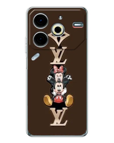 Чехол для TECNO Pova 7 Pro с картинкой «LV и Микки Маус»