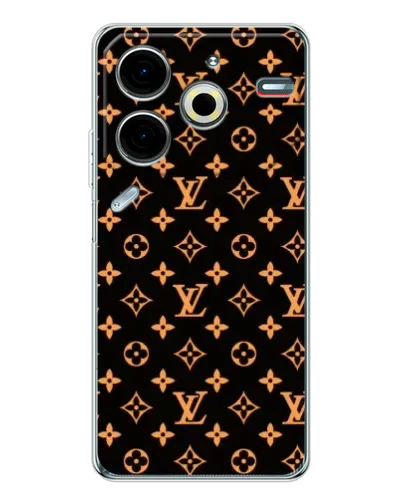 Чехол для TECNO Pova 7 Pro с картинкой «Золотая монограмма LV»