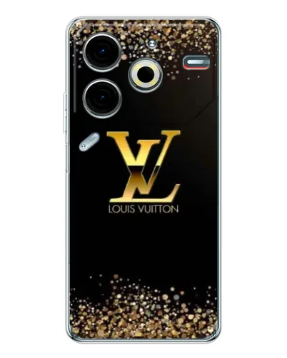 Чехол для TECNO Pova 7 Pro с картинкой «LV — золотые искры»
