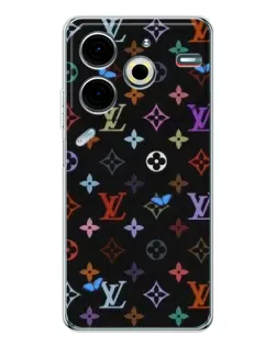 Чехол для TECNO Pova 7 Pro с картинкой «Цветная монограмма LV»