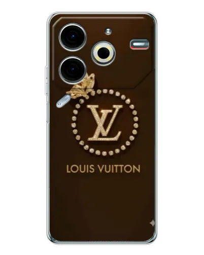 Чехол для TECNO Pova 7 Pro с картинкой «LV — золотая печать»