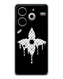 Чехол для TECNO Pova 7 Pro с картинкой «Цветочная монограмма»