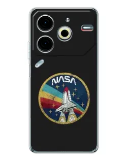 Чехол для TECNO Pova 7 Pro с картинкой «NASA — эмблема миссии»