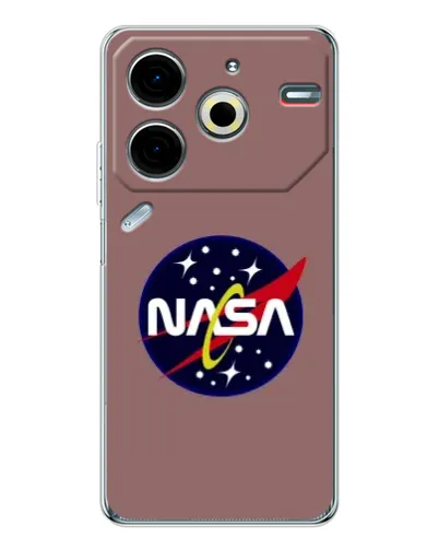 Чехол для TECNO Pova 7 Pro с картинкой «NASA — ретро космос» Чехол для TECNO Pova 7 Pro с картинкой «NASA — ретро космос»