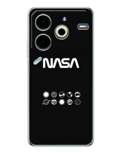 Чехол для TECNO Pova 7 Pro с картинкой «NASA — технический принт» Чехол для TECNO Pova 7 Pro с картинкой «NASA — технический принт»