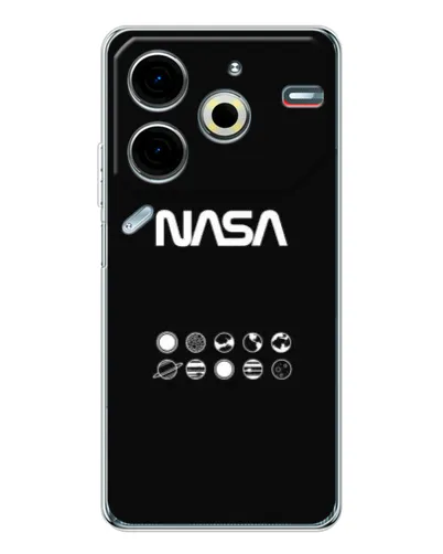 Чехол для TECNO Pova 7 Pro с картинкой «NASA — технический принт» Чехол для TECNO Pova 7 Pro с картинкой «NASA — технический принт»