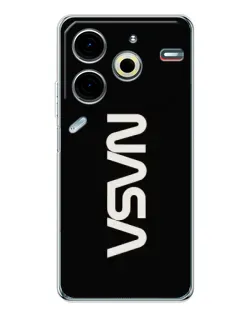 Чехол для TECNO Pova 7 Pro с картинкой «NASA — вертикальный логотип» Чехол для TECNO Pova 7 Pro с картинкой «NASA — вертикальный логотип»