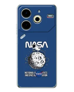 Чехол для TECNO Pova 7 Pro с картинкой «NASA — лунная миссия» Чехол для TECNO Pova 7 Pro с картинкой «NASA — лунная миссия»