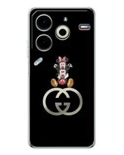 Чохол для TECNO Pova 7 Pro з картинкою «Мінні Маус на лого» Чохол для TECNO Pova 7 Pro з картинкою «Мінні Маус на лого»