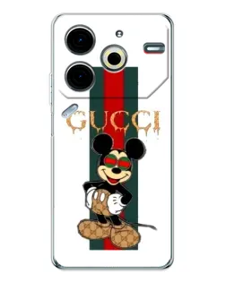 Чохол для TECNO Pova 7 Pro з картинкою «Міккі Маус Gucci — смуги» Чохол для TECNO Pova 7 Pro з картинкою «Міккі Маус Gucci — смуги»