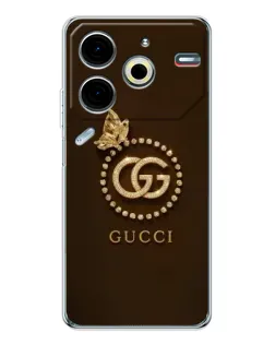 Чохол для TECNO Pova 7 Pro з картинкою «Gucci — золотий метелик» Чохол для TECNO Pova 7 Pro з картинкою «Gucci — золотий метелик»