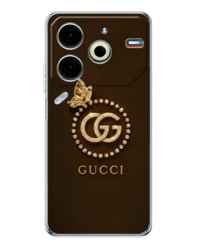 Чехол для TECNO Pova 7 Pro с картинкой «Gucci — золотая бабочка» Чехол для TECNO Pova 7 Pro с картинкой «Gucci — золотая бабочка»