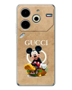 Чохол для TECNO Pova 7 Pro з картинкою «Міккі Маус Gucci — крафт» Чохол для TECNO Pova 7 Pro з картинкою «Міккі Маус Gucci — крафт»