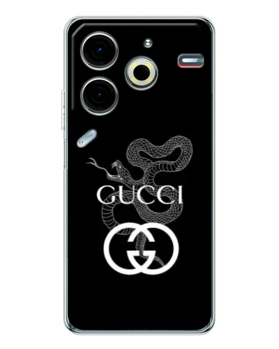 Чехол для TECNO Pova 7 Pro с картинкой «Gucci — серебряная змея» Чехол для TECNO Pova 7 Pro с картинкой «Gucci — серебряная змея»