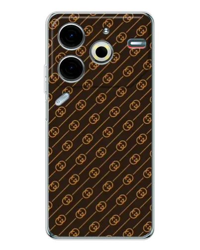 Чехол для TECNO Pova 7 Pro с картинкой «Gucci — золотые диагонали» Чехол для TECNO Pova 7 Pro с картинкой «Gucci — золотые диагонали»