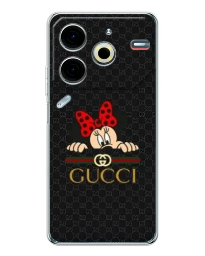 Чехол для TECNO Pova 7 Pro с картинкой «Минни Маус Gucci — черный» Чехол для TECNO Pova 7 Pro с картинкой «Минни Маус Gucci — черный»