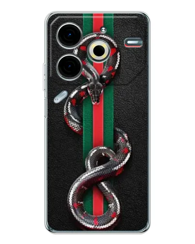 Чехол для TECNO Pova 7 Pro с картинкой «Gucci — змея на полосе» Чехол для TECNO Pova 7 Pro с картинкой «Gucci — змея на полосе»