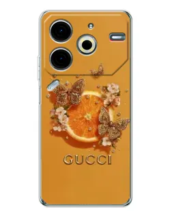 Чохол для TECNO Pova 7 Pro з картинкою «Gucci — золоті метелики» Чохол для TECNO Pova 7 Pro з картинкою «Gucci — золоті метелики»