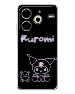 Чохол для TECNO Pova 7 Pro з картинкою «Kuromi — чорний мінімалізм» Чохол для TECNO Pova 7 Pro з картинкою «Kuromi — чорний мінімалізм»