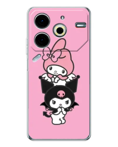 Чехол для TECNO Pova 7 Pro с картинкой «My Melody и Kuromi» Чехол для TECNO Pova 7 Pro с картинкой «My Melody и Kuromi»