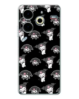 Чохол для TECNO Pova 7 Pro з картинкою «Чорний паттерн Kuromi» Чохол для TECNO Pova 7 Pro з картинкою «Чорний паттерн Kuromi»
