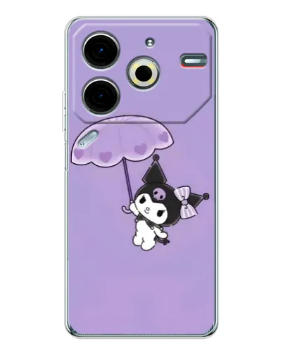 Чехол для TECNO Pova 7 Pro с картинкой «Kuromi с зонтиком» Чехол для TECNO Pova 7 Pro с картинкой «Kuromi с зонтиком»