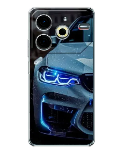 Чехол для TECNO Pova 7 Pro с картинкой «Взгляд BMW с синими фарами» Чехол для TECNO Pova 7 Pro с картинкой «Взгляд BMW с синими фарами»