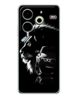 Чохол для TECNO Pova 7 Pro з картинкою «BMW та лев» Чохол для TECNO Pova 7 Pro з картинкою «BMW та лев»