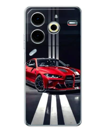 Чехол для TECNO Pova 7 Pro с картинкой «Красная BMW на дороге» Чехол для TECNO Pova 7 Pro с картинкой «Красная BMW на дороге»
