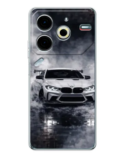Чехол для TECNO Pova 7 Pro с картинкой «BMW сквозь туман» Чехол для TECNO Pova 7 Pro с картинкой «BMW сквозь туман»