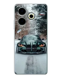Чохол для TECNO Pova 7 Pro з картинкою «BMW у зимовому лісі» Чохол для TECNO Pova 7 Pro з картинкою «BMW у зимовому лісі»