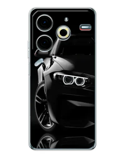 Чехол для TECNO Pova 7 Pro с картинкой «Черная BMW — профиль» Чехол для TECNO Pova 7 Pro с картинкой «Черная BMW — профиль»