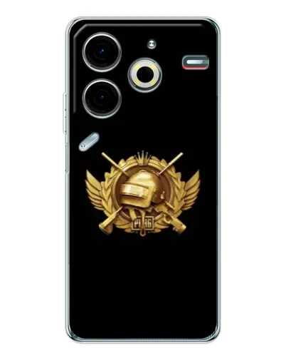 Чехол для TECNO Pova 7 Pro с картинкой «PUBG — оранжевый градиент»