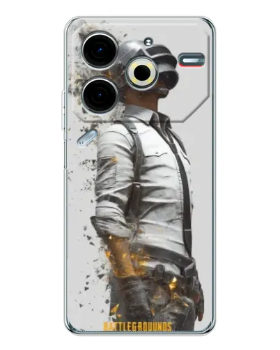 Чехол для TECNO Pova 7 Pro с картинкой «PUBG — боец в пыли»