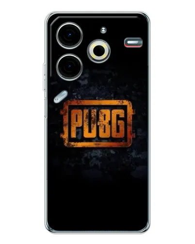 Чехол для TECNO Pova 7 Pro с картинкой «PUBG — золотой логотип»