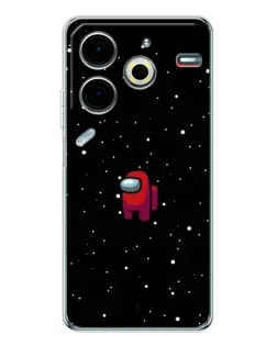 Чехол для TECNO Pova 7 Pro с картинкой «Красный Among Us»