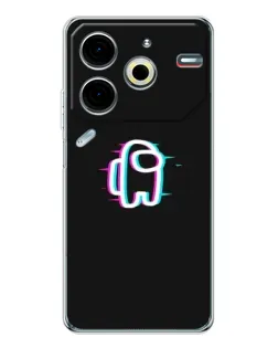 Чехол для TECNO Pova 7 Pro с картинкой «Among Us неон»