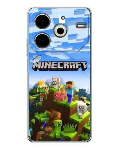 Чехол для TECNO Pova 7 Pro с картинкой «Minecraft классический мир» Чехол для TECNO Pova 7 Pro с картинкой «Minecraft классический мир»