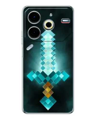 Чехол для TECNO Pova 7 Pro с картинкой «Алмазный меч неон» Чехол для TECNO Pova 7 Pro с картинкой «Алмазный меч неон»