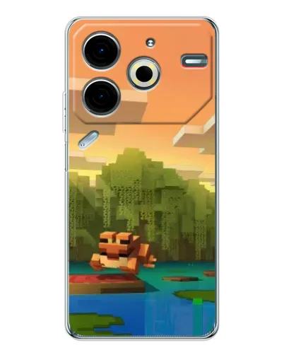 Чехол для TECNO Pova 7 Pro с картинкой «Майнкрафт закат солнца» Чехол для TECNO Pova 7 Pro с картинкой «Майнкрафт закат солнца»