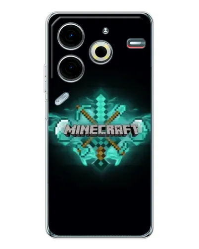 Чехол для TECNO Pova 7 Pro с картинкой «Minecraft Diamond лого» Чехол для TECNO Pova 7 Pro с картинкой «Minecraft Diamond лого»