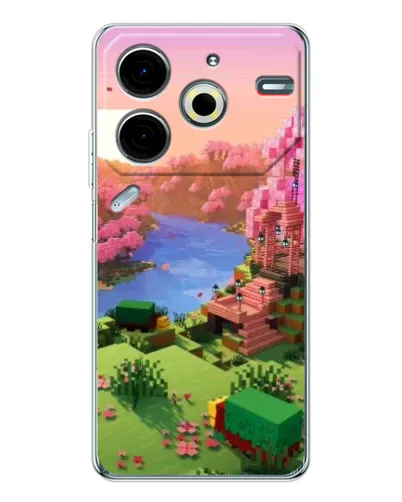 Чехол для TECNO Pova 7 Pro с картинкой «Розовое дерево Minecraft» Чехол для TECNO Pova 7 Pro с картинкой «Розовое дерево Minecraft»