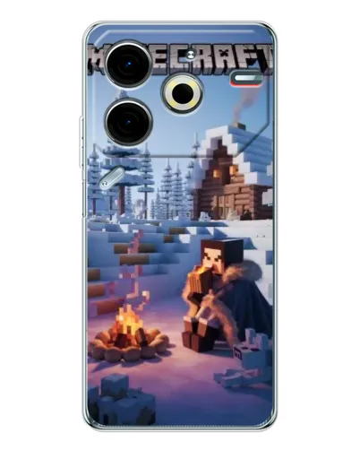 Чехол для TECNO Pova 7 Pro с картинкой «Зимний Minecraft» Чехол для TECNO Pova 7 Pro с картинкой «Зимний Minecraft»