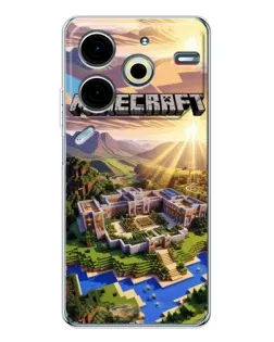 Чехол для TECNO Pova 7 Pro с картинкой «Minecraft панорама»
