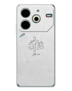 Чехол для TECNO Pova 7 Pro с картинкой «Иоанна 3:16 Крест»